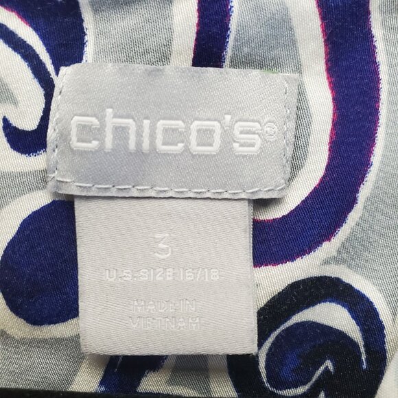 Chicos Top Womens Size 3 US 16/18 XL Multicolor Button-Down Floral Blouse - Picture 2 of 11